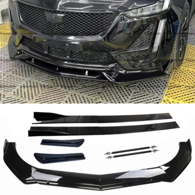 For Cadillac CT4 CT5 CT6 Front Bumper Lip 86" Side Skirt Rear Bumper Lip Black Foto 1 de 4