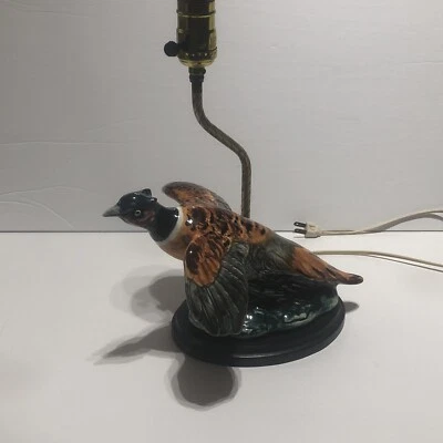 Vintage Ceramic Pheasant Lamp tested working Quail Birds hunting outdoors - Image 1 of 4
