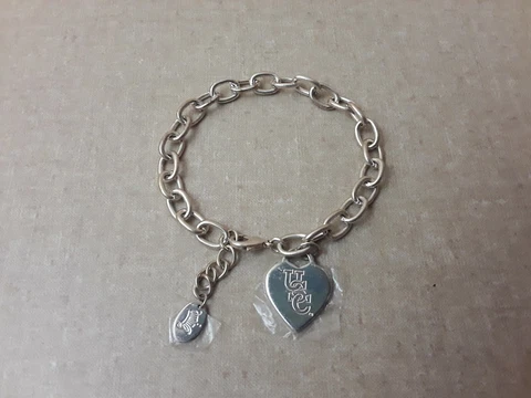 South Carolina Game Cocks Silver Tone Heart Shaped Charm Bracelet Cover
