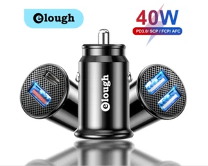 Elough USB C Car Charger QC 3.0 40W 5A Type PD Fast Charging Car Phone Charger^^ - Bild 1 von 4