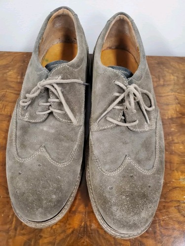 Scarpe eleganti da uomo Ecco taglia 42 Wingtip Oxfords talpa pelle scamosciata effetto shock