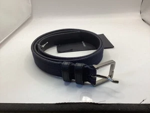 CINTURÓN EMPORIO ARMANI NUEVO CON ETIQUETAS 85 cm 34” 100% Original AZUL MARINO - Imagen 1 de 3