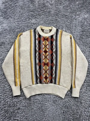 Vintage Pendleton High Grade Western Wear 70s 100% Wool Sweater Aztec Size L USA - Image 1 of 4