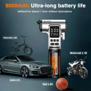 Multi-Function Portable Car Tire Inflator Pump, Window Breaker & Seatbelt Cutter - Picture 1 of 17