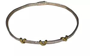 Sterling Silber Doppel Kordel Halskette Taxco Mexiko Halsband Choker 44,84 Gramm - Bild 1 von 5