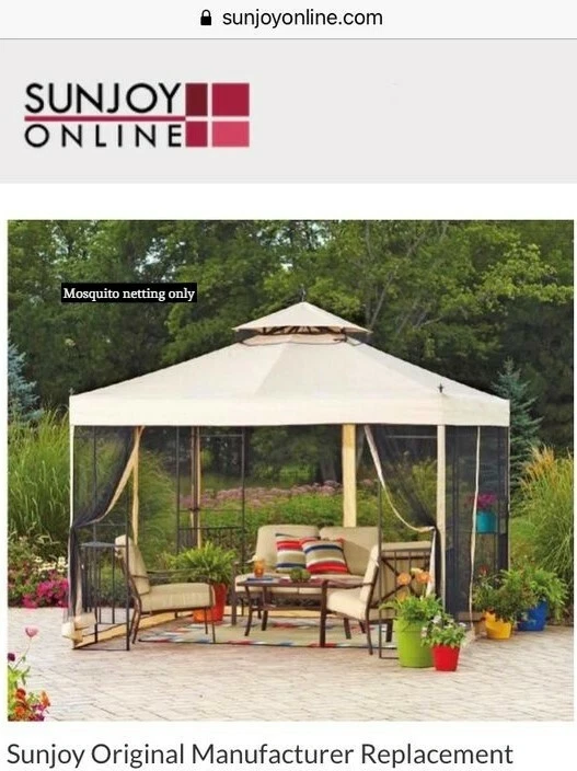 SUNJOY Replacement Mosquito Netting 10'x10' for Athena gazebo LIQUIDATION SALE - Image 1 of 4