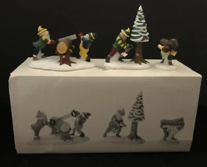 Retired Dept. 56 Heritage Village WOODSMEN ELVES (Set of 3) Original Box  - Picture 1 of 9
