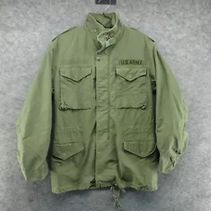 VTG Alpha Industries Jacket Mens Small Long Green Cold Weater Field Coat OG-107 - Picture 1 of 20