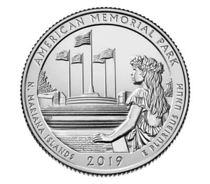 🇺🇸 US Quarter coin 25 cents, American Memorial Park Mariana Islands, UNC, 2019 - Bild 1 von 2