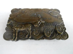 1970s VINTAGE BELT BUCKLE #18- 21 - COCA COLA SODA HORSE CARRIAGE - Picture 1 of 2