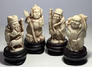 SALE $8 Set Of 4 Vintage 1982 Chinese Dynasty Traditional Lucky Gods - Picture 1 of 14