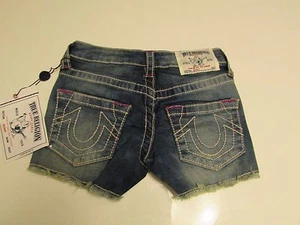 NWT.AUTHENTIC Girls  True Religion Brand Jeans  Denim Skinny Shorts  Size 6 - Picture 1 of 11