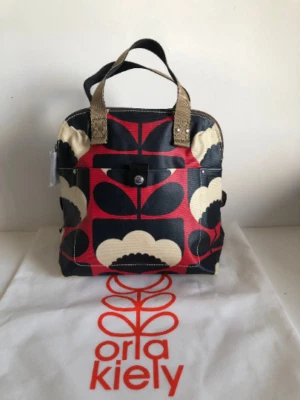 Orla Kiely Rare Red Cream Spring Bloom Buddy Backpack Tote - Image 1 of 4