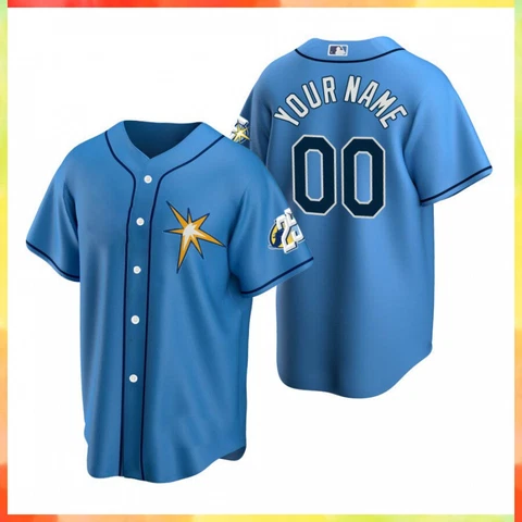 Personalized Bay Rays 25th Anniversary Baseball Jersey Print Fan Made Blue Cover