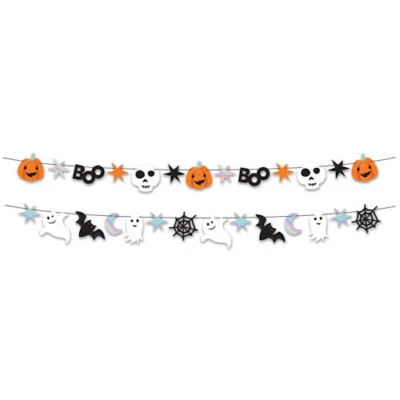 TALLON INTERNATIONAL LTD Halloween Paper Bunting - Assorted 2m Long Party Indoor Outdoor Kids Spooky