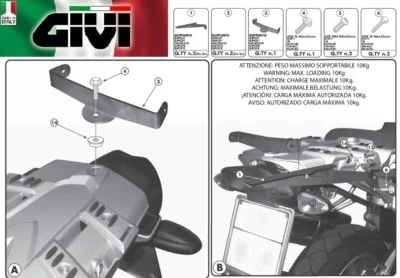 Montaje trasero específico BMW R 1200 GS 2009 2010 2011 2012 SR689 GIVI Foto 1 de 4