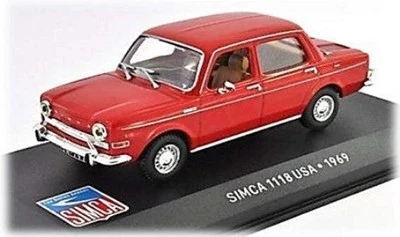 W89 Simca 1118 USA - 1969 - 1/43 Scale Die Cast Model Red Tracked 48 Post - Image 1 of 4