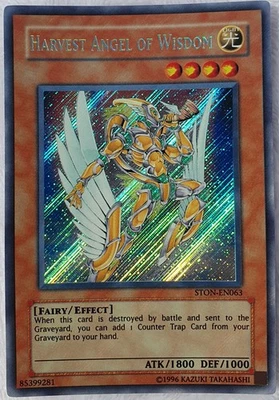 Yugioh 1x Harvest Angel of Wisdom STON-EN063 Secret Rare Unlimited Ed Near Mint - Image 1 of 4