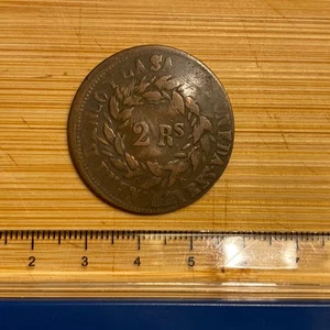 Buenos Aires 2 Reales 1860? Bent/Uneven c7.32g (ref #37) - Imagen 1 de 9