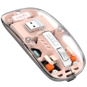 Wireless Bluetooth5.1&2.4G Mini Lightweight Mouse,Transparent Clear Cool,Rech... - Picture 1 of 9