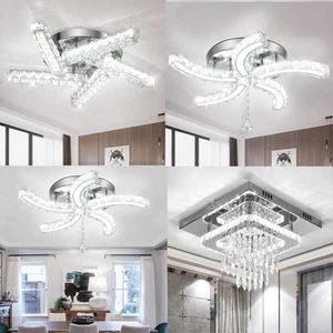 Kristall Deckenlampe LED Deckenleuchte Schlafzimmer Lampe Kronleuchter Lüster DE - Bild 1 von 48