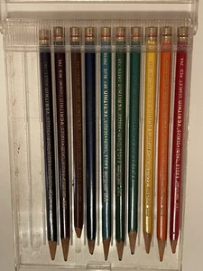 Vintage Eagle Verithin Colored Pencils In Case Gold End - Picture 1 of 4