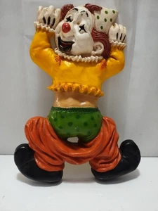Vintage 1970s Homco Laughing Circus Clown Wall Plaque Retro Hanging Decor Rare - Picture 1 of 15