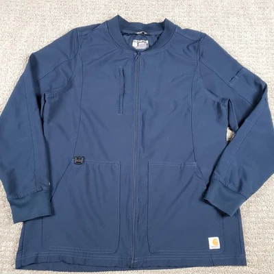 Chaqueta Médica Carhartt Para Mujer Grande Azul Marino Force Cross Flex Cremallera Utilitaria C82110 Foto 1 de 4