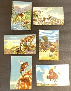 5 postales vaqueras, occidentales vintage de lino L.H. Larsen "Dude", Dot Larsen - #8126 - Imagen 1 de 12
