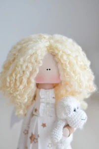 MUÑECA HECHA A MANO ÁNGEL CON OVEJAS peluche, regalo de navidad, linda y tierna - Imagen 1 de 7