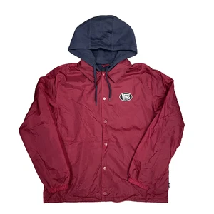 Nueva Chaqueta Para Hombre Vans Riley Entrenadores con Capucha Burdeos Talla Mediana - Imagen 1 de 3