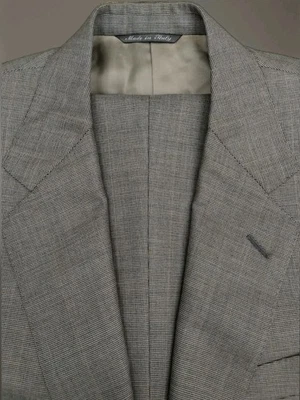 40S 40R TRAJE Canali Para Hombre Gris Cuadros LANA SEDA 2 piezas Traje Chaqueta Plisado Pantalones 34 Foto 1 de 4