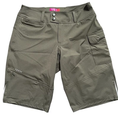 Terry Precision Women's Cycling Bike Shorts Olive Green Size S Cargo Pockets - Image 1 of 4