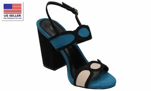 ORIGINAL ANNE MICHELLE HIGH CHUNKY HEEL SANDALS MICROFIBRE UPPER LADIES SHOES - Picture 1 of 7
