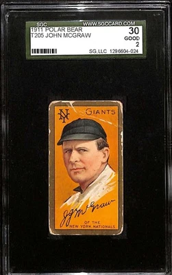 1911 T205 #114 John McGraw Salón de la fama mg SGC 30 bueno 2 C101149 Foto 1 de 3