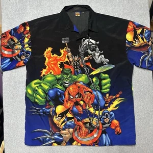De colección 2001 Marvel Comics Para hombres AOP Superhéroe Manga Corta Abotonada Talla X-Grande - Imagen 1 de 7