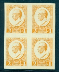 LATVIA ARCHIVE PROOF Mi.144 MEIEROVICS en 4-BLOCK Wz. NV sin goma - Imagen 1 de 2