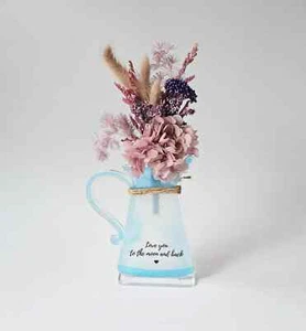Personalized Vase with Dried Flower Posy – Custom Message, Rustic Home Deco Gift - Picture 1 of 10