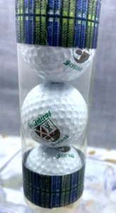St Andrews Scotland Souvenir Golf Balls Logo Dual Sided Set of 3 Unopened Pkg - Picture 1 of 3