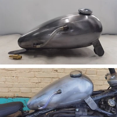 Tanque de combustible de gasolina 8L plateado con tubo de aceite para Honda Steed 400 600 Shadow Foto 1 de 4