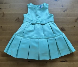 Janie and Jack Girls 12-18M High Tea Holiday Aqua Lined Dress 2014 Vintage EUC - Picture 1 of 6