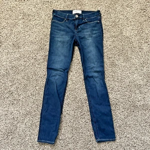 Girl's Abercrombie Kids Denim Jeans-Size 11/12 Blue Jean Leggings NWOT Dark Wash - Picture 1 of 7