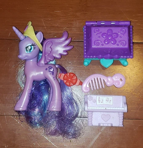 My Little Pony G4 Brushable Princess Luna Figure FIM MLP Tinsel Glitter Crystal Cover