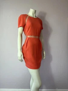 Topshop 10 Coral Cut Out lace dress Glam Summer Wedding - Picture 1 of 7
