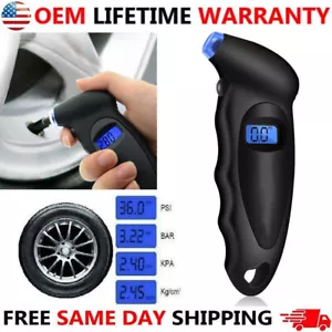 Digital Tire Air Pressure Gauge Meter Tester Bike Car Truck LCD Display Ymsfqwcb - Picture 1 of 12