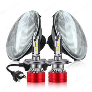 Pair 7 Inch Round LED Headlights Hi-Low For Plymouth Barracuda Cuda Duster 340 - Picture 1 of 21