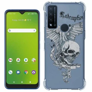 Für Cricket Dream 5G Icon 3 stoßfeste TPU-Hülle + Glas (Totenkopf Flügel) - Bild 1 von 6
