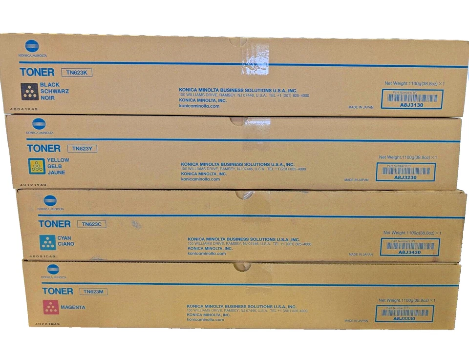 **NUEVO OEM** Juego de tóner color Konica Minolta TN623 cian magenta negro amarillo Foto 1 de 1
