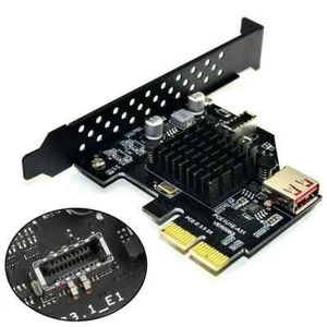 PCIe to USB 3.1 Type E Front Panel Socket Adapter Card Express for Motherboard - Zdjęcie 1 z 4