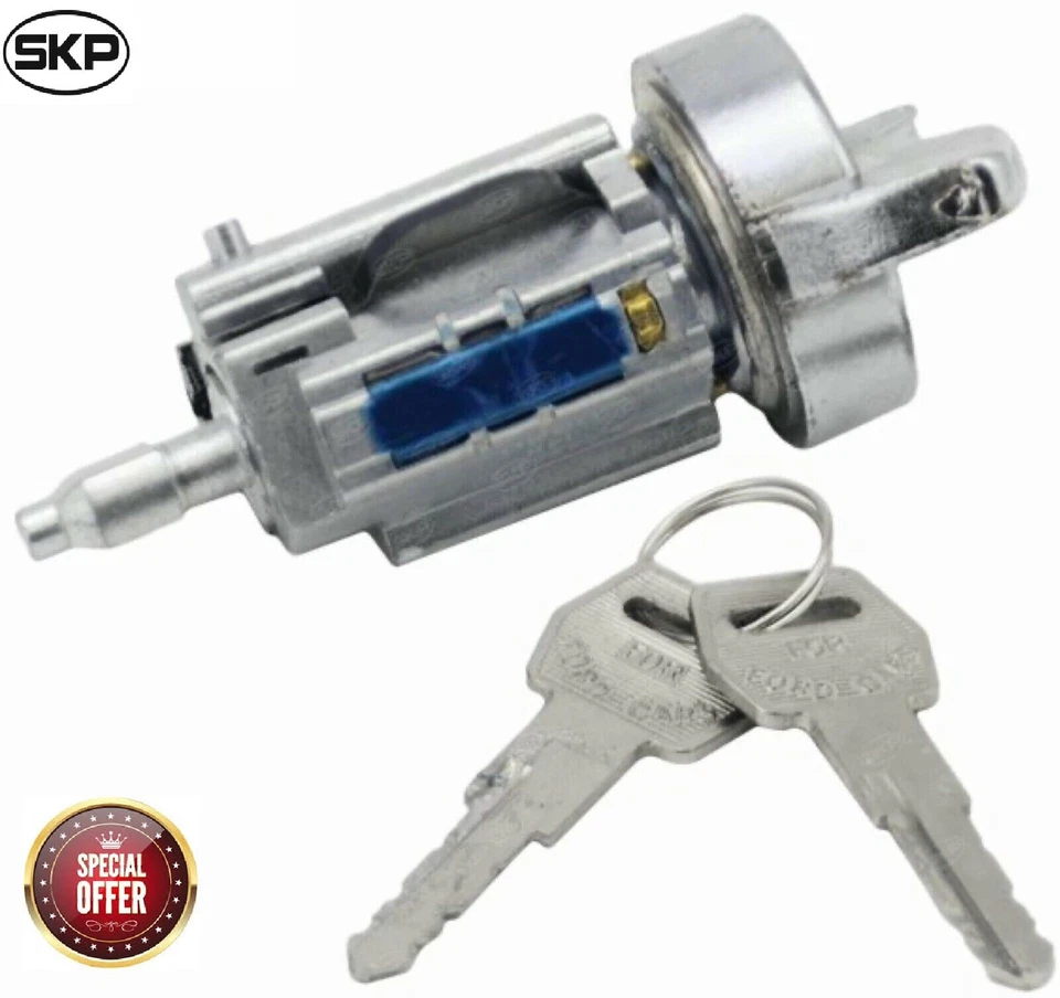 Cilindro de bloqueo de encendido de repuesto y 2 llaves reemplazo Ford OEM # E5TZ11582A Foto 1 de 4